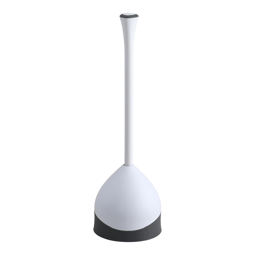 Heavy-Duty Toilet Plunger with Hideaway Holder, White P6649