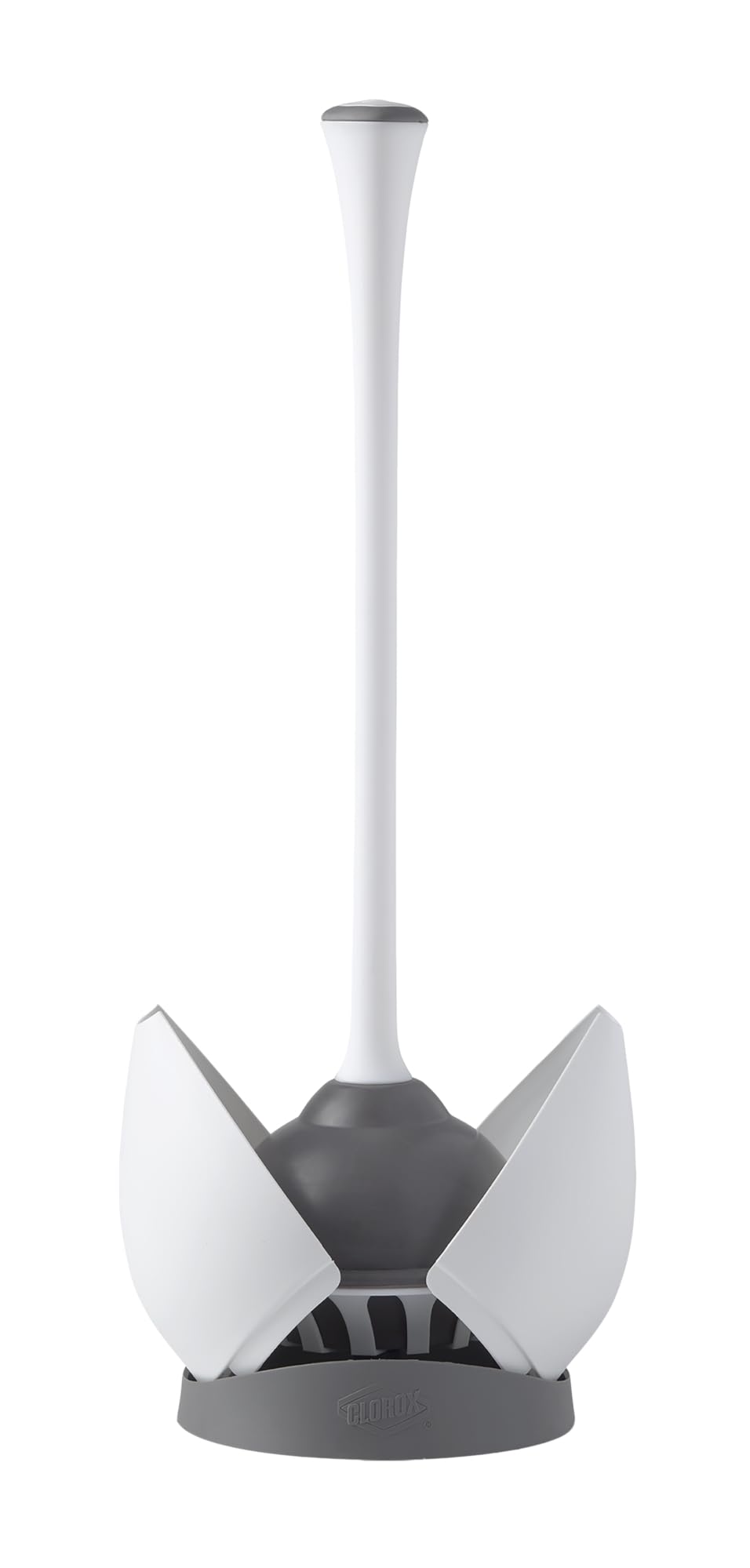 Heavy-Duty Toilet Plunger with Hideaway Holder, White P6649