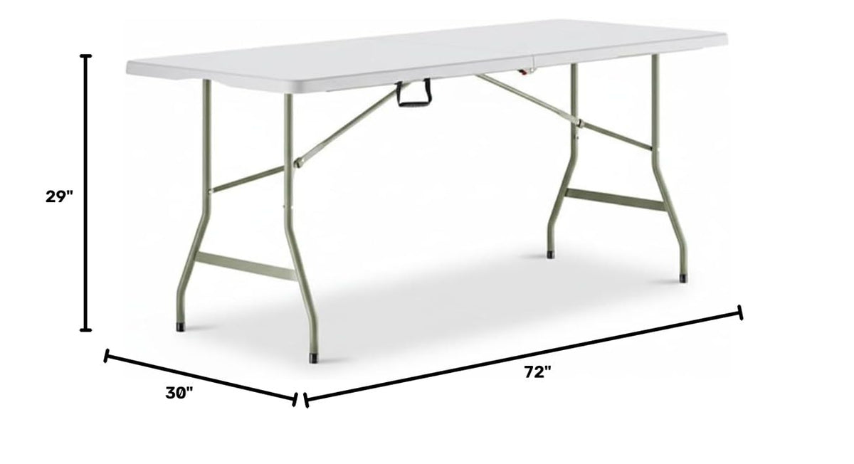 Set of 5 White Plastic Bi-Folding Rectangular Event Tables Q844518
