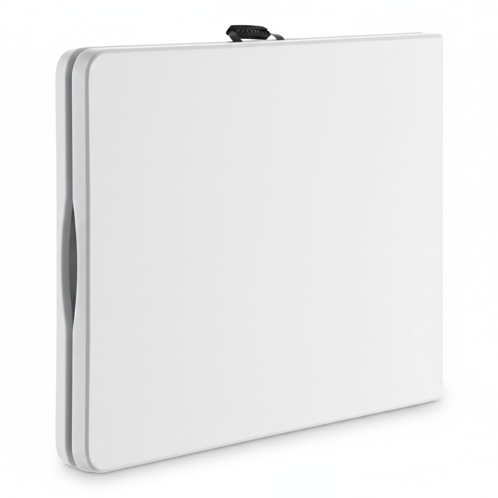 Set of 5 White Plastic Bi-Folding Rectangular Event Tables Q844518