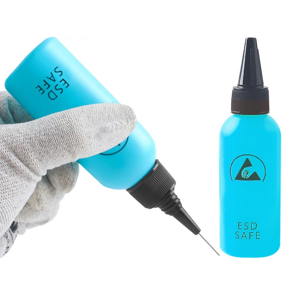 60ML Plastic Squeeze Bottle Needle Tip Antistatic Solvent Bottle Blue H8290