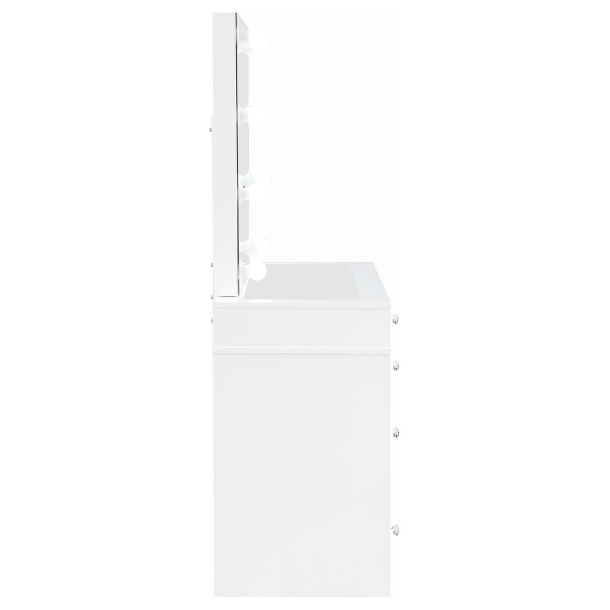 White Velvet 9-Drawer Vanity Table Set Q1085