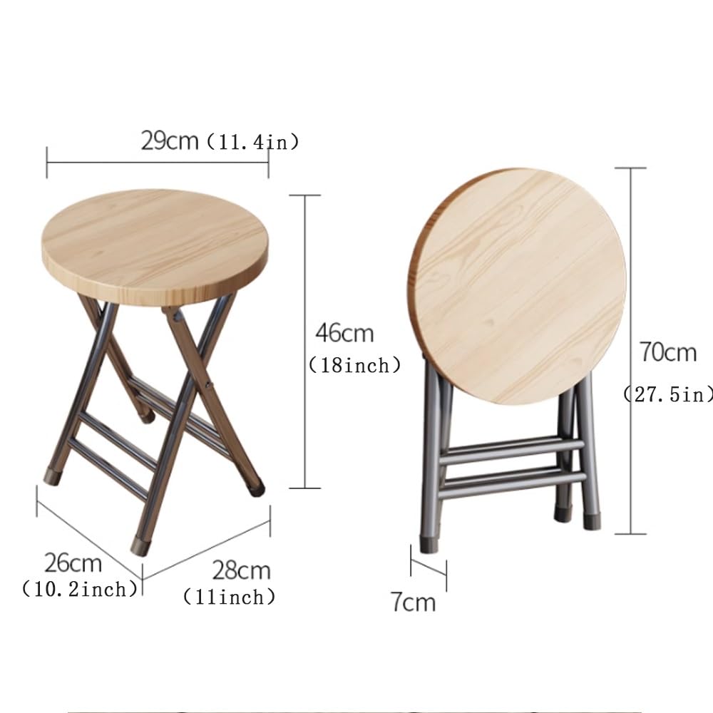 Portable Folding Stool 18in Black 300 Lbs Capacity B232