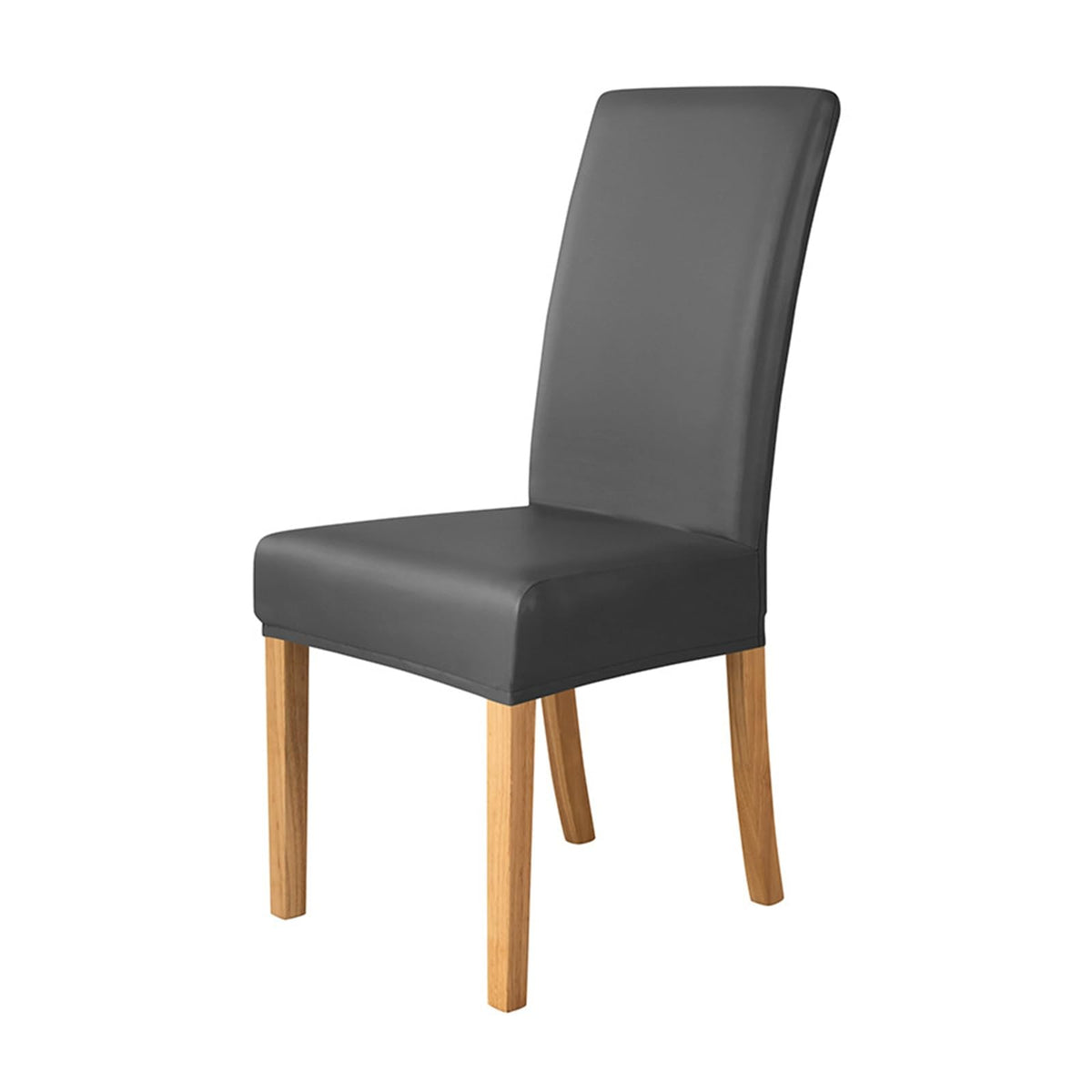 Black 2PCS Waterproof PU Leather Dining Chair Covers R4297