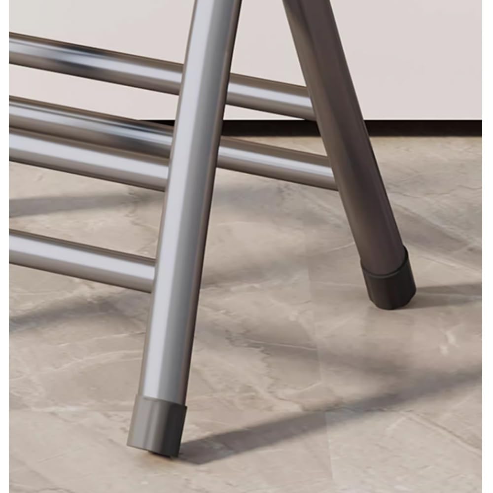 Portable Folding Stool 18in Black 300 Lbs Capacity B232