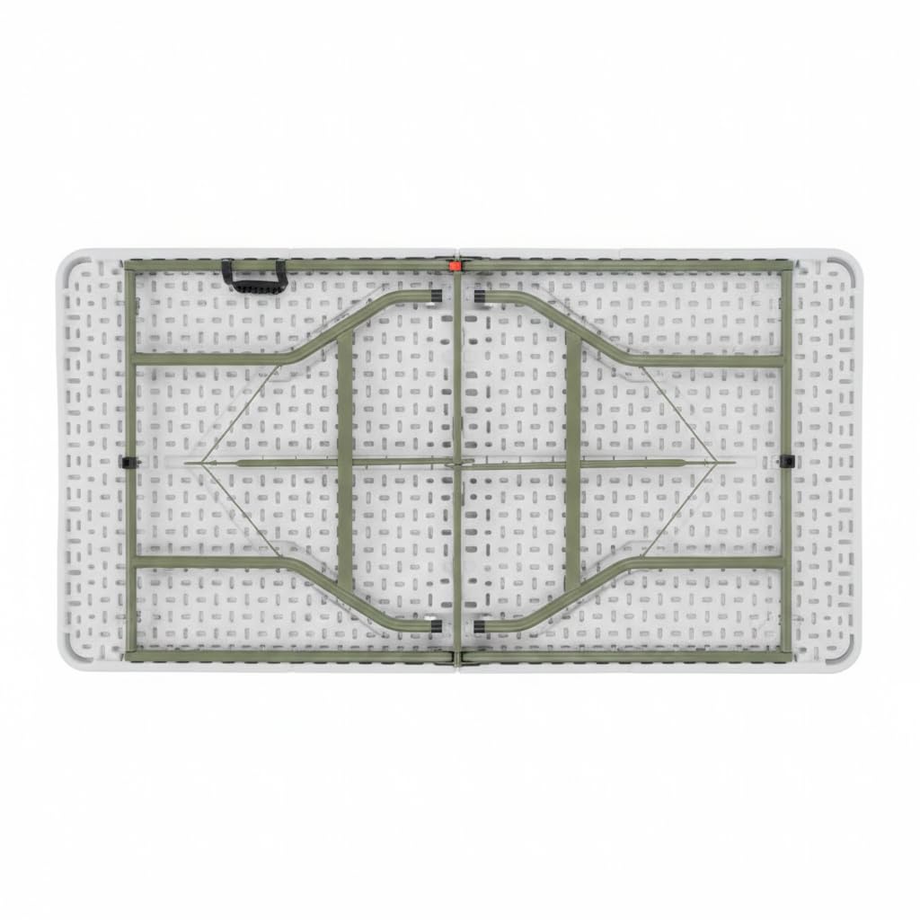 Set of 5 White Plastic Bi-Folding Rectangular Event Tables Q844518