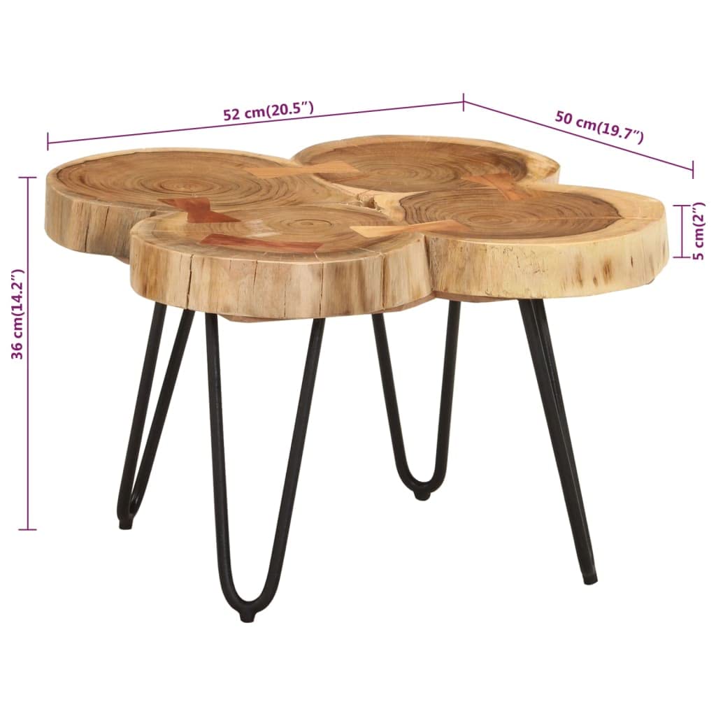 Sheesham Wood Coffee Table with Iron Frame M408349