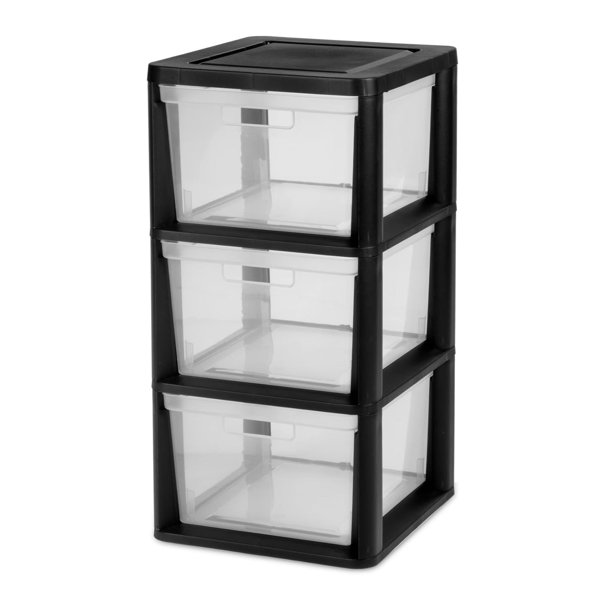 Black 3-Drawer Plastic Storage Tower X835821