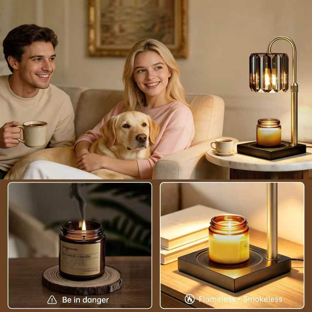 Black Dimmable Candle Warmer Lamp with Timer F398