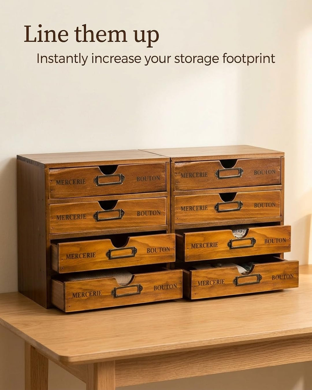Modular Stackable 4 Drawer Wood Storage Box C30787
