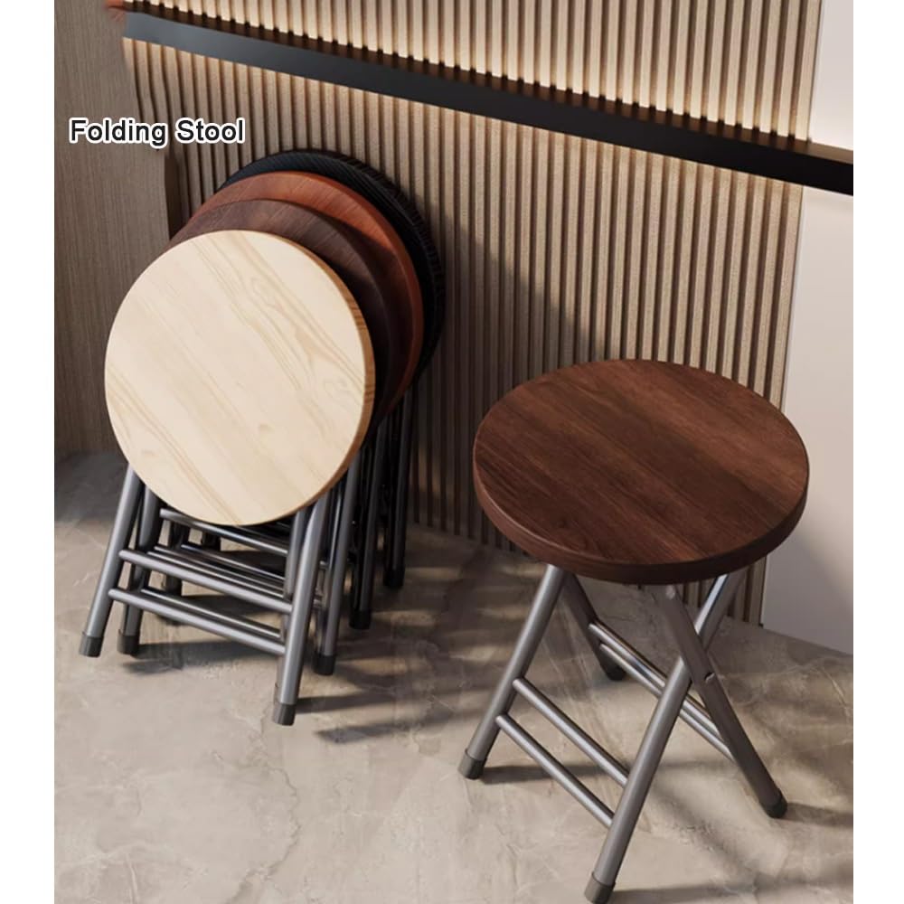 Portable Folding Stool 18in Black 300 Lbs Capacity B232