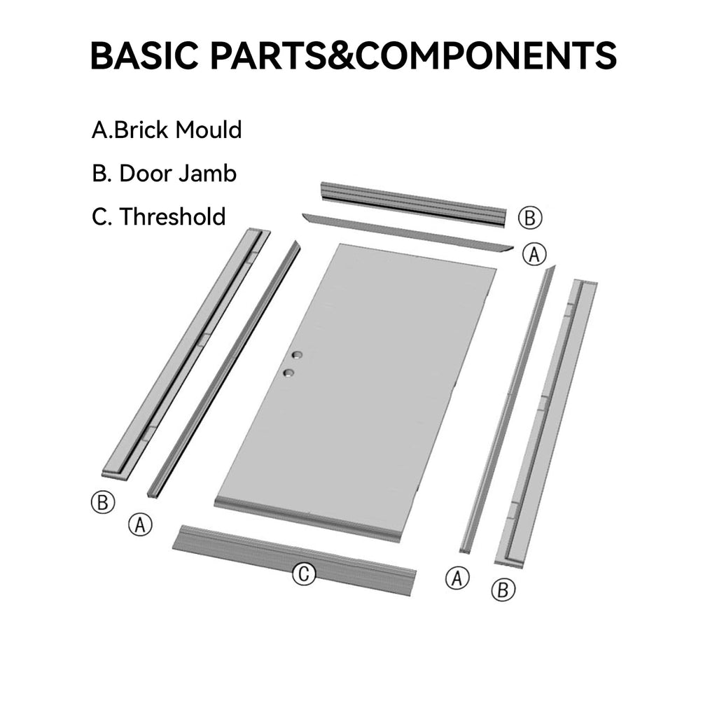 36"x80" Fiberglass Entry Door Frame, 4-9/16 Jamb, Left-Hand Inswing O8666