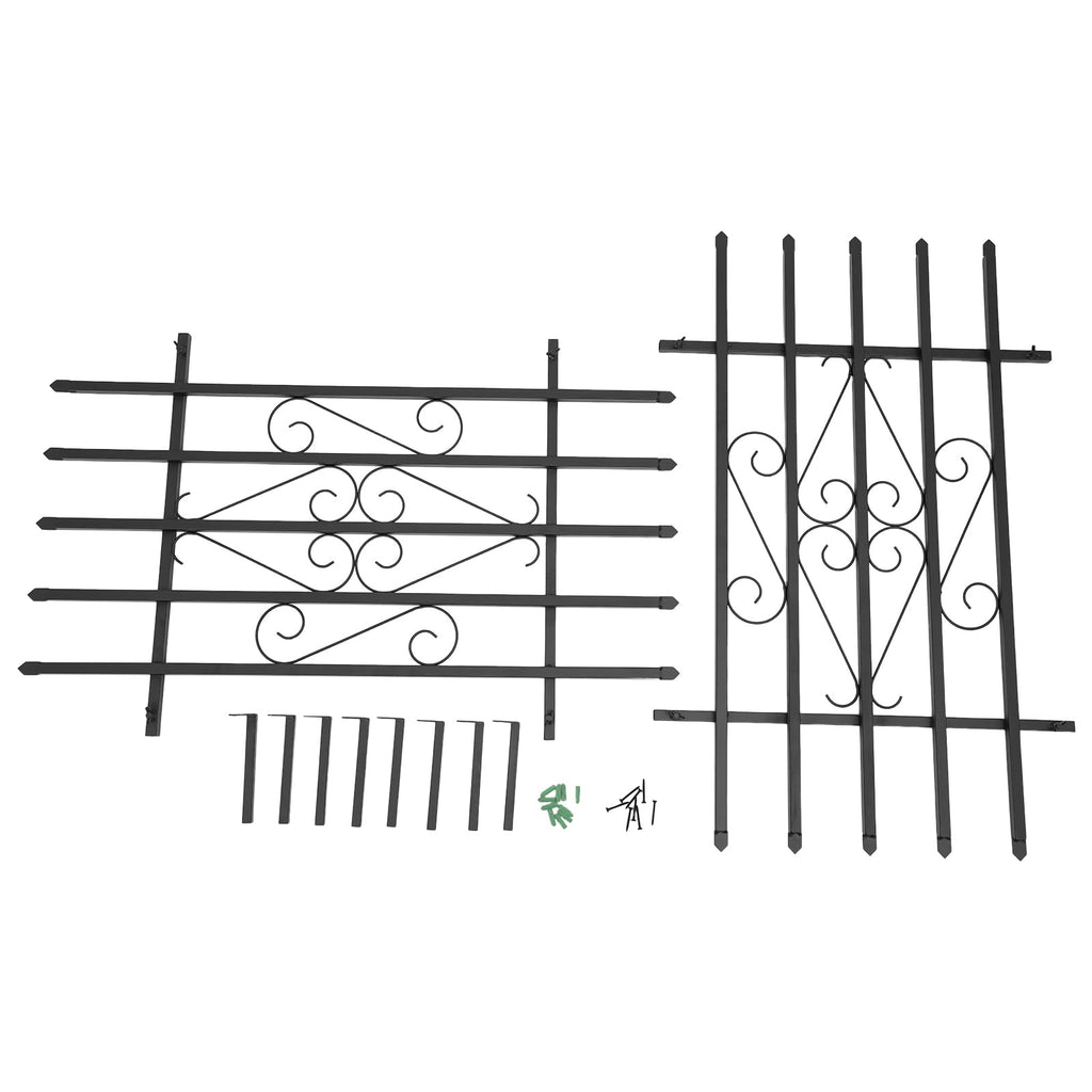 24 x 36 Inch Heavy Duty Iron Window Security Bars, Black 2 Pack W847165