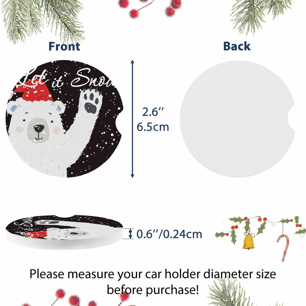 Absorbent Ceramic Stone Car Coasters Set of 2 N8169