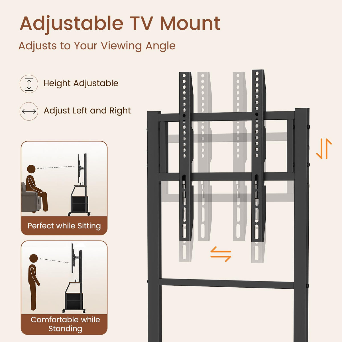 Rolling TV Stand for 32-55 Inch TVs J908741