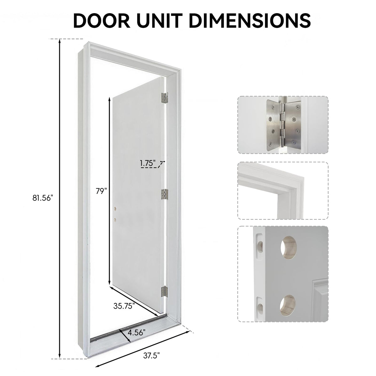 36"x80" Fiberglass Entry Door Frame, 4-9/16 Jamb, Left-Hand Inswing O8666