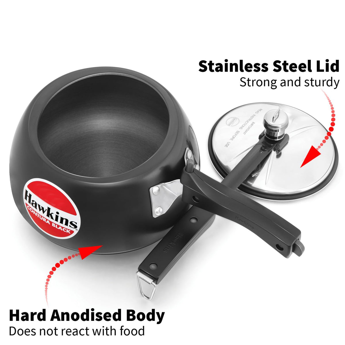 Hard Anodised 2-Liter Pressure Cooker Y145