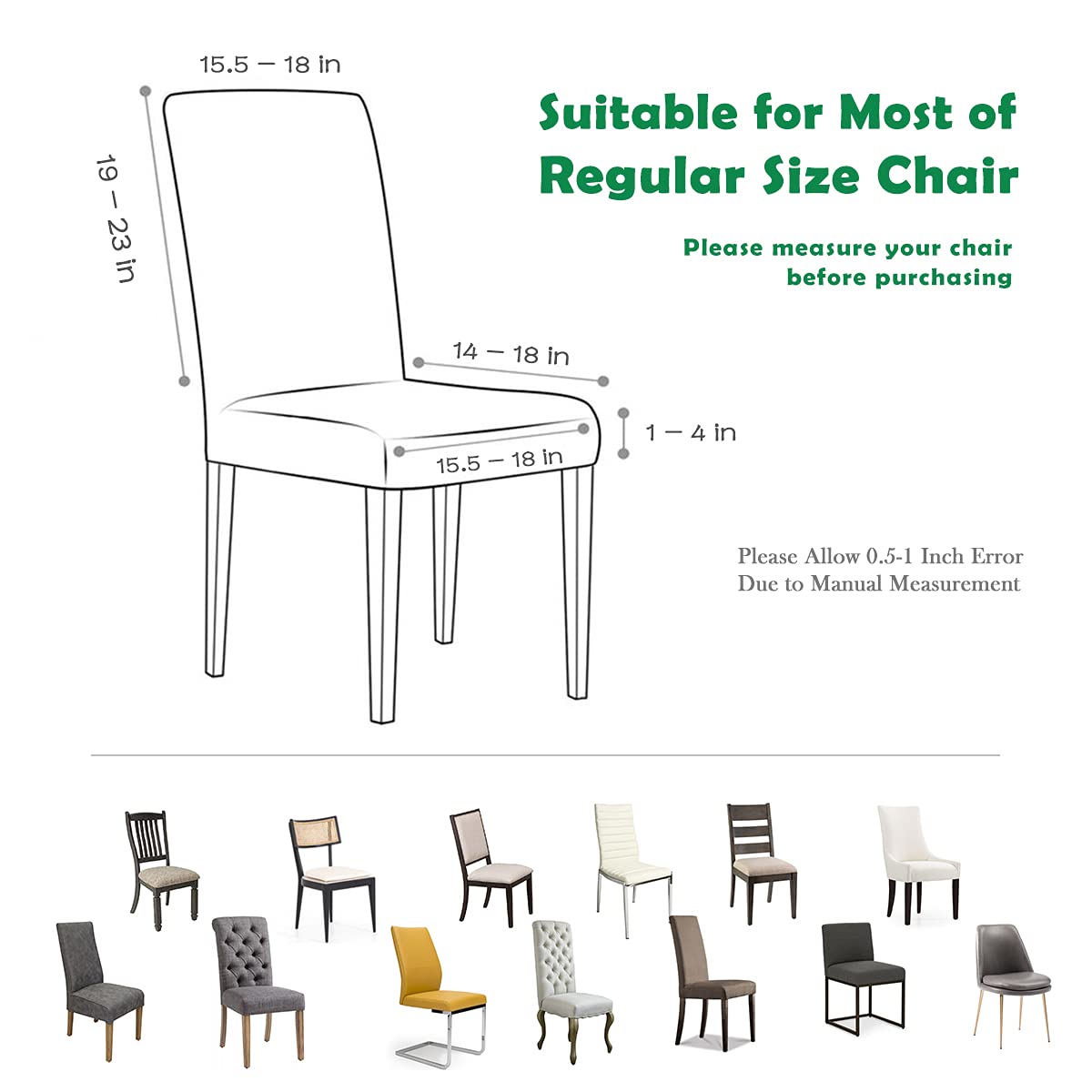 Black 6 Pack Dining Chair Covers W4477