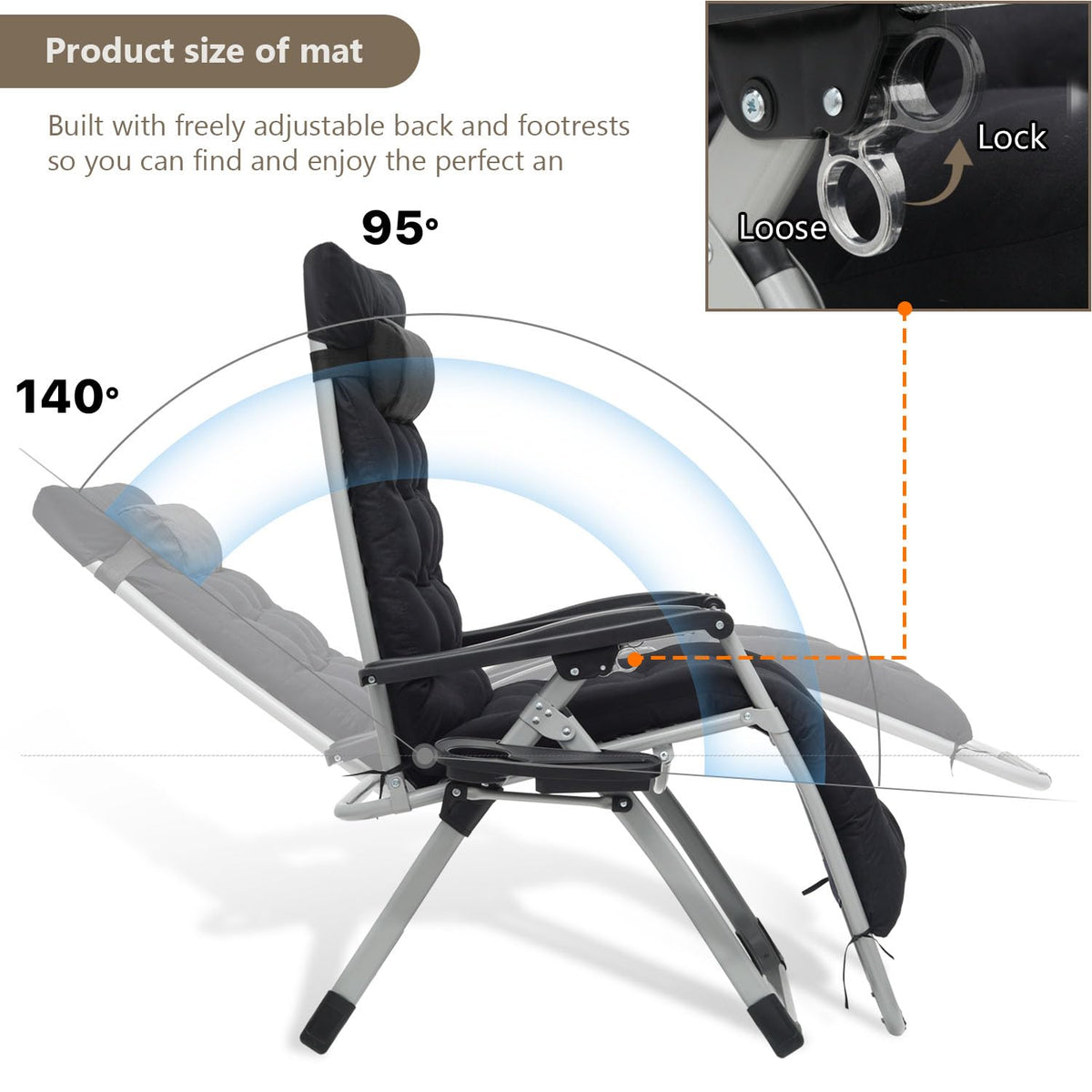 Zero Gravity Lounge Chair Black S326