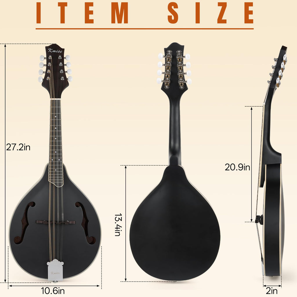 8 String A Style Acoustic Mandolin Kit with Tuner Strap Gig Bag T73124