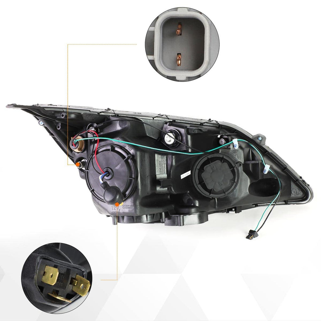 Projector Headlights Assembly with Chrome Housing Amber Corner R197969