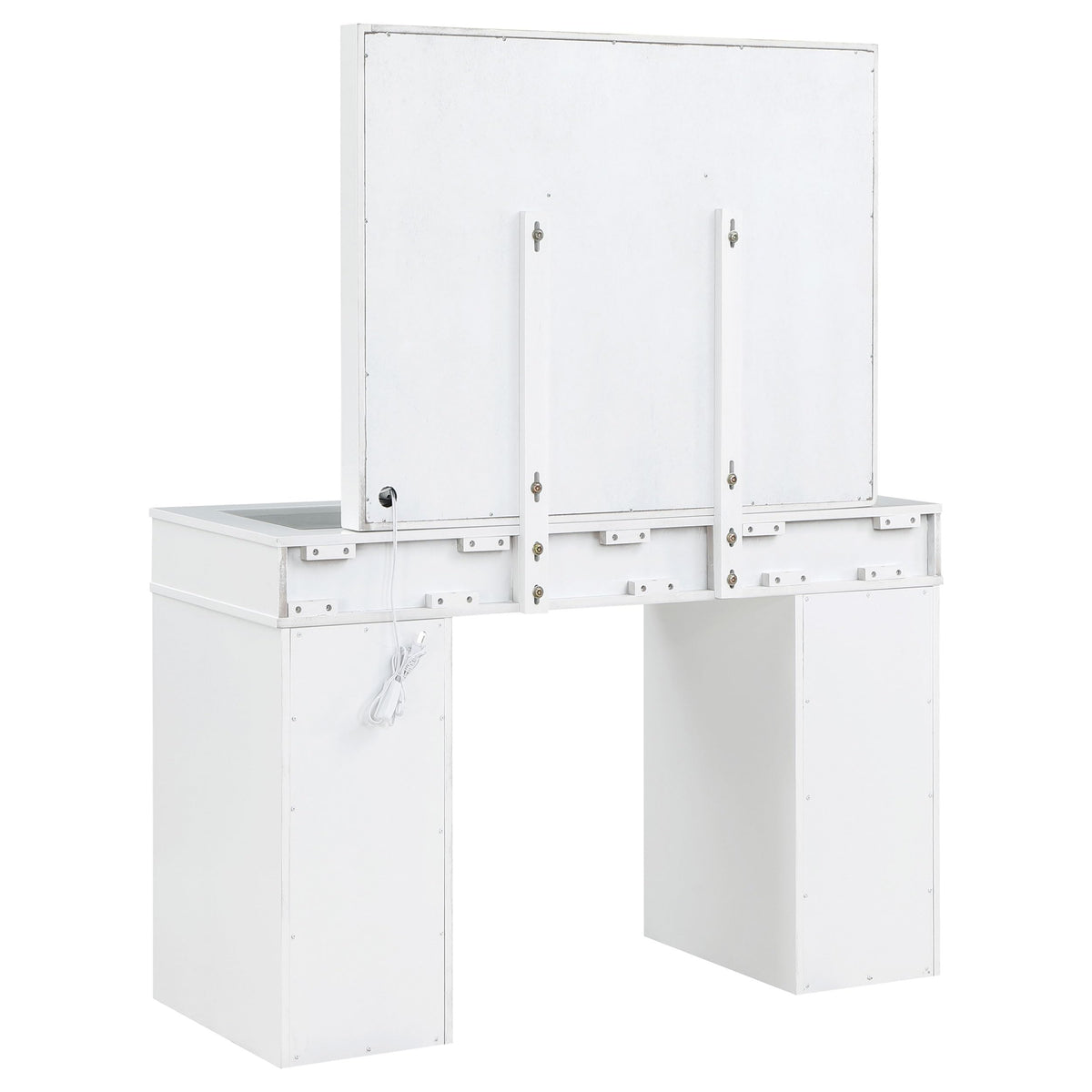 White Velvet 9-Drawer Vanity Table Set Q1085