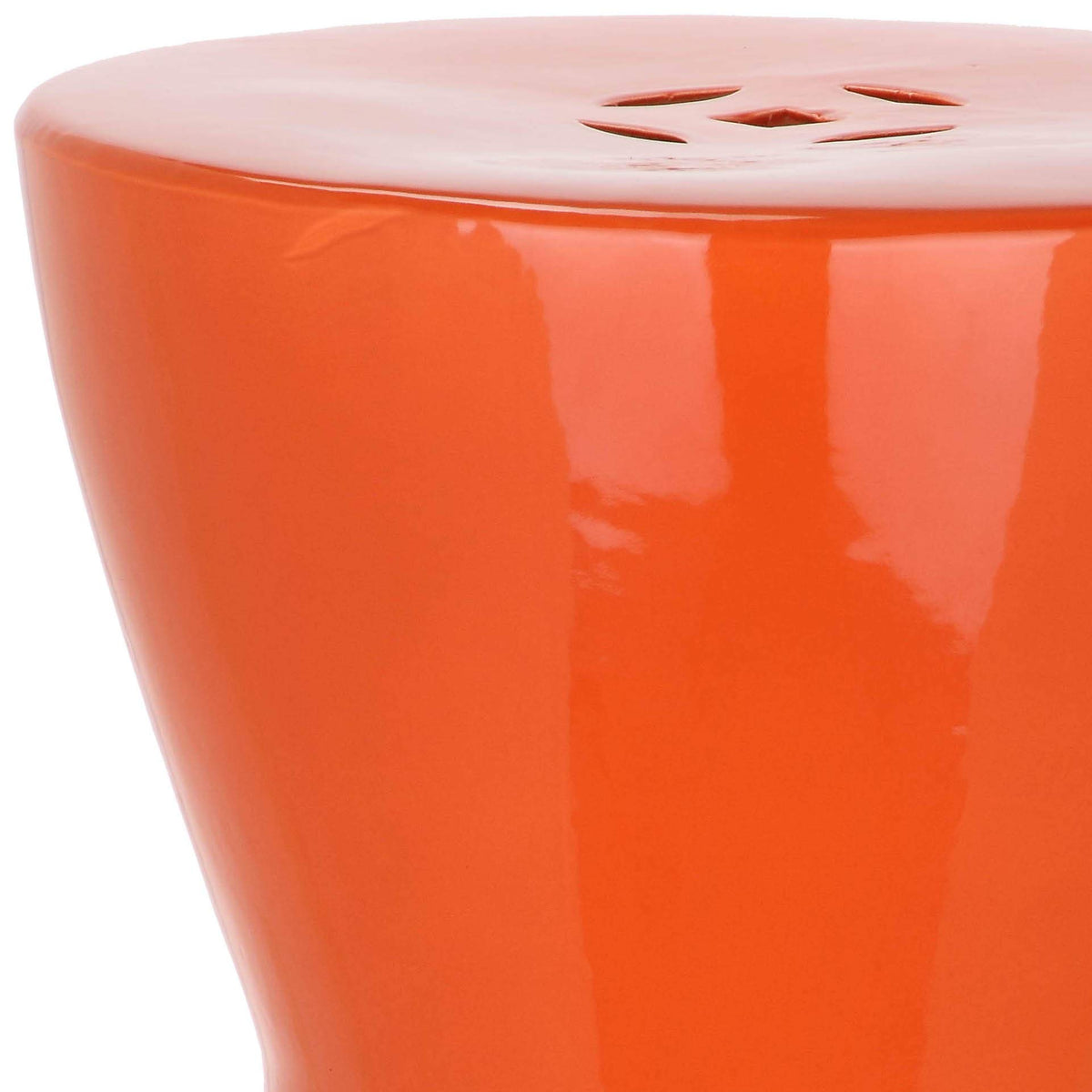 Orange Ceramic Garden Stool P185