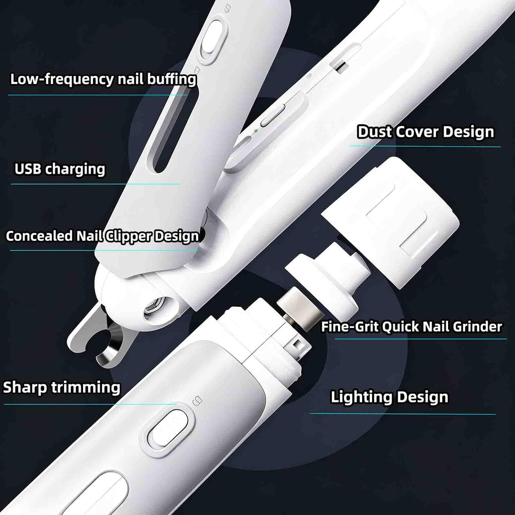 Electric Nail Clipper for Dogs Cats 2-in-1 USB Rechargeable B46491