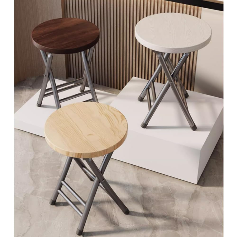 Portable Folding Stool 18in Black 300 Lbs Capacity B232