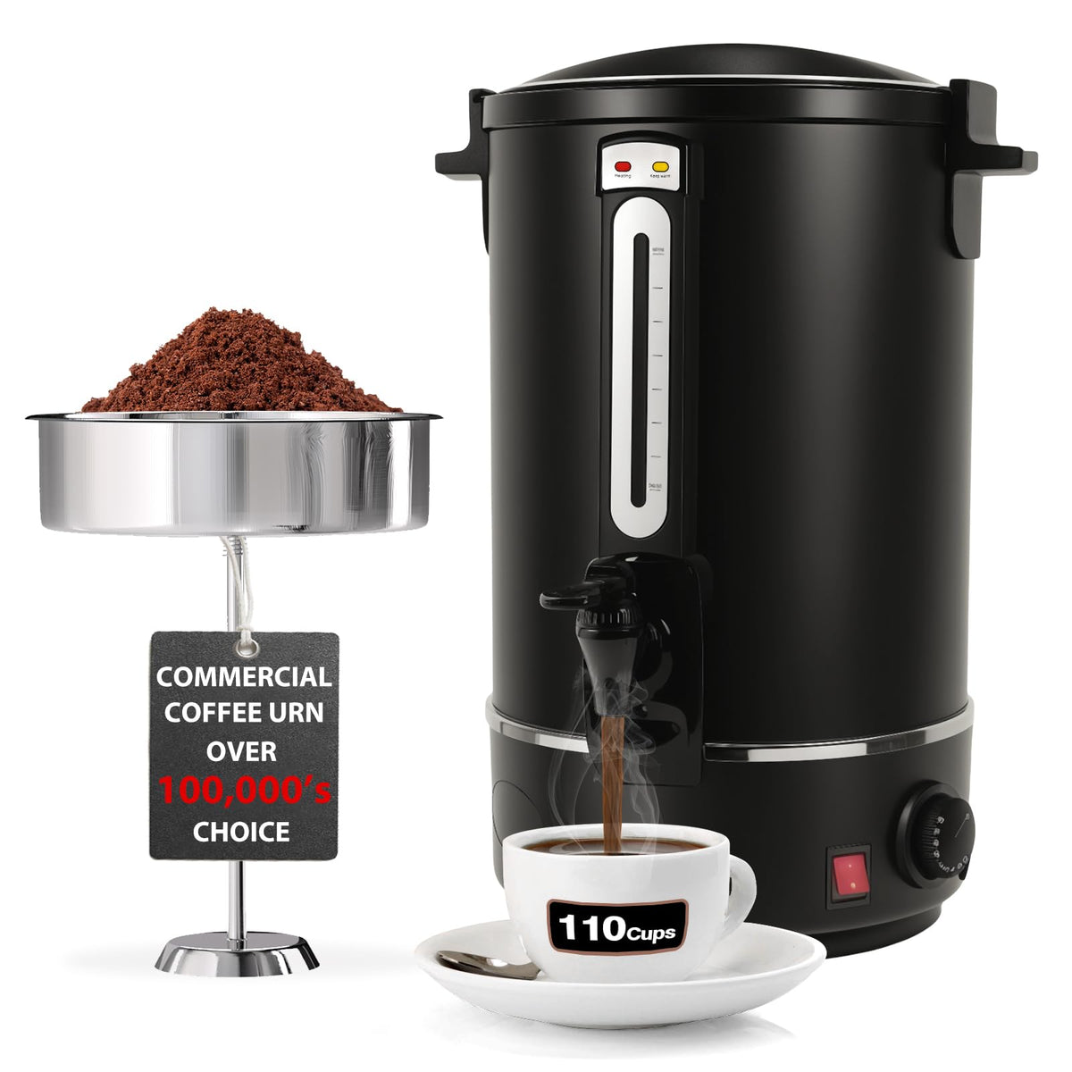 110-Cup Stainless Steel Commercial Coffee Urn T5776