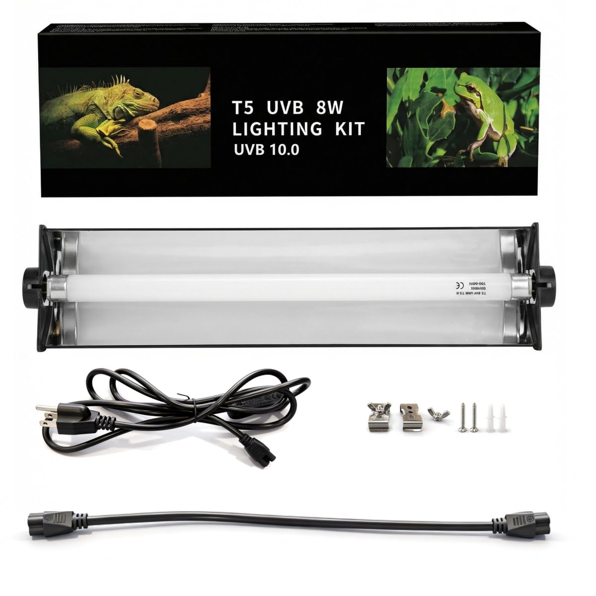 8W T5 UVB UVA Reptile Light Fixture and Bulb Kit J994129