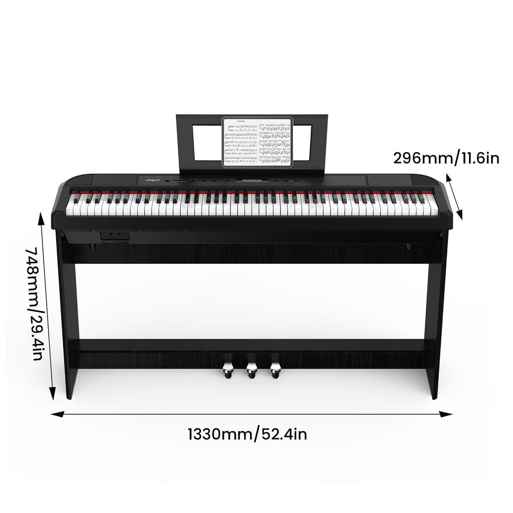 88-Key Weighted Hammer Action Digital Piano with Stand, Headphones, Carrying Case & Power Adapter D138