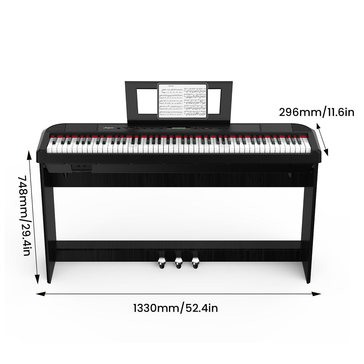 88-Key Weighted Hammer Action Digital Piano with Stand, Headphones, Carrying Case & Power Adapter D138