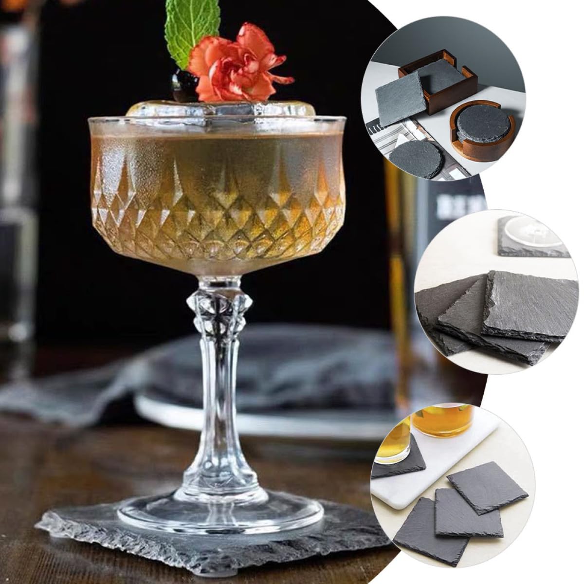Natural Rock Coaster Set P195