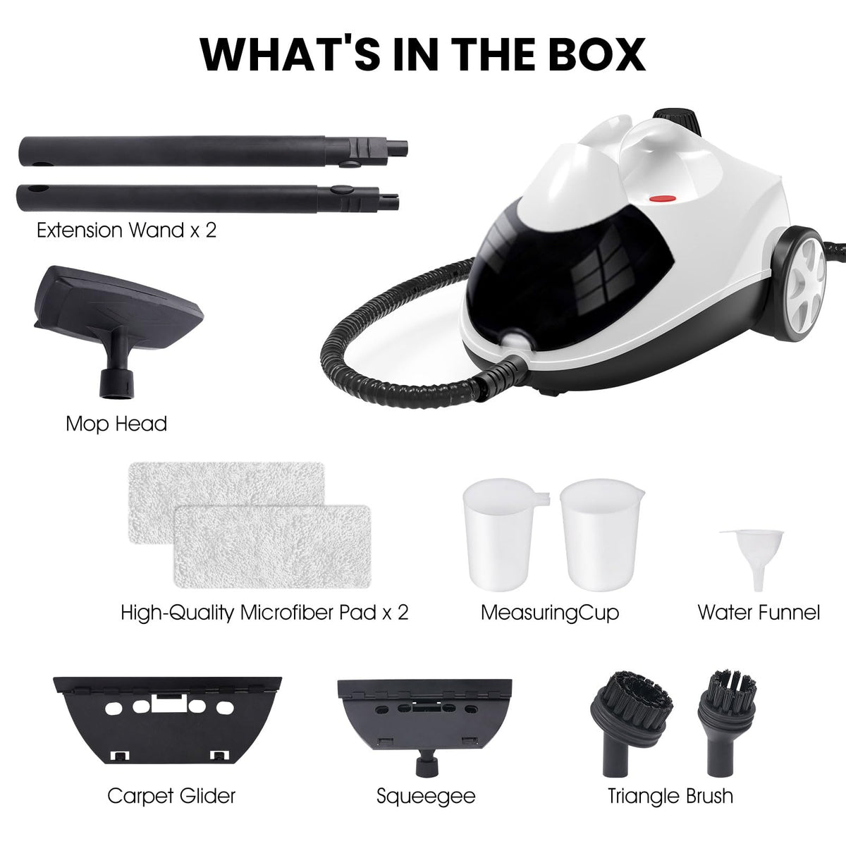 1.5L 6-in-1 Steam Cleaner with 8 Accessories Z9122