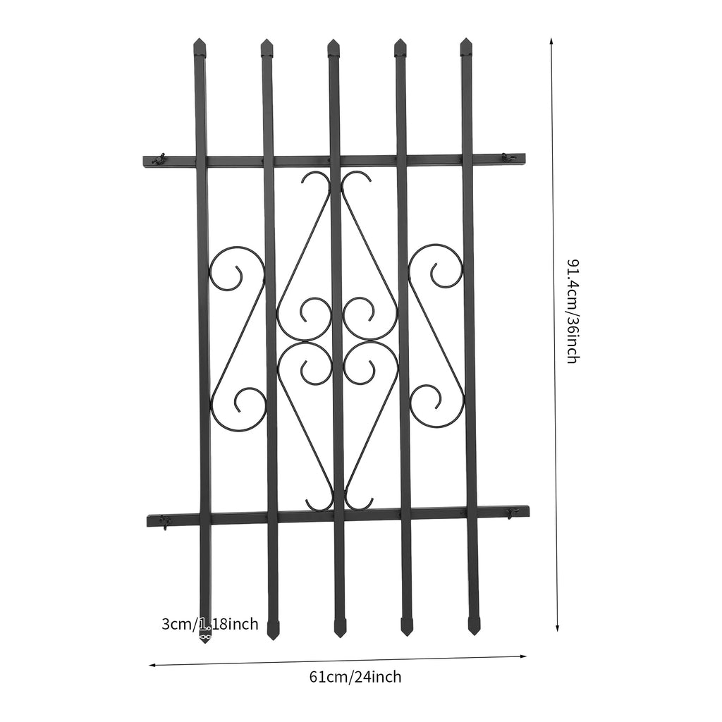 24 x 36 Inch Heavy Duty Iron Window Security Bars, Black 2 Pack W847165