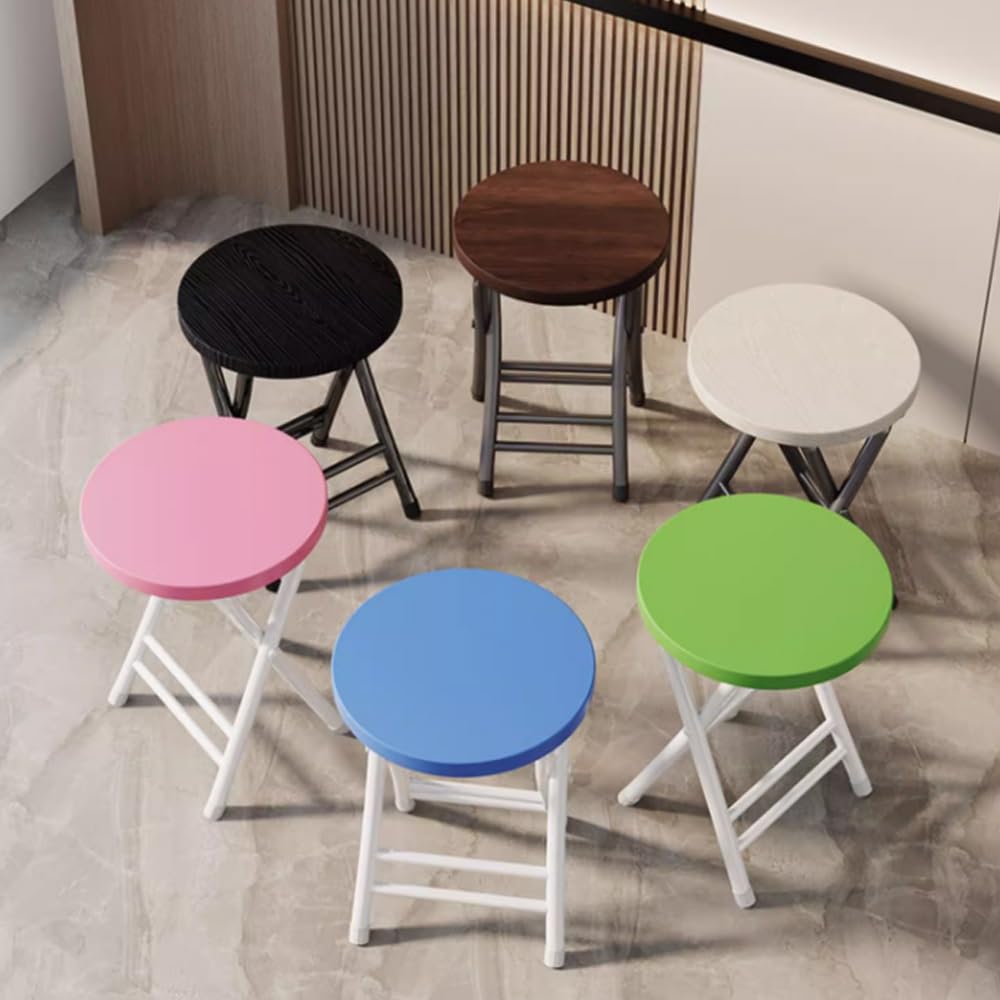 Portable Folding Stool 18in Black 300 Lbs Capacity B232
