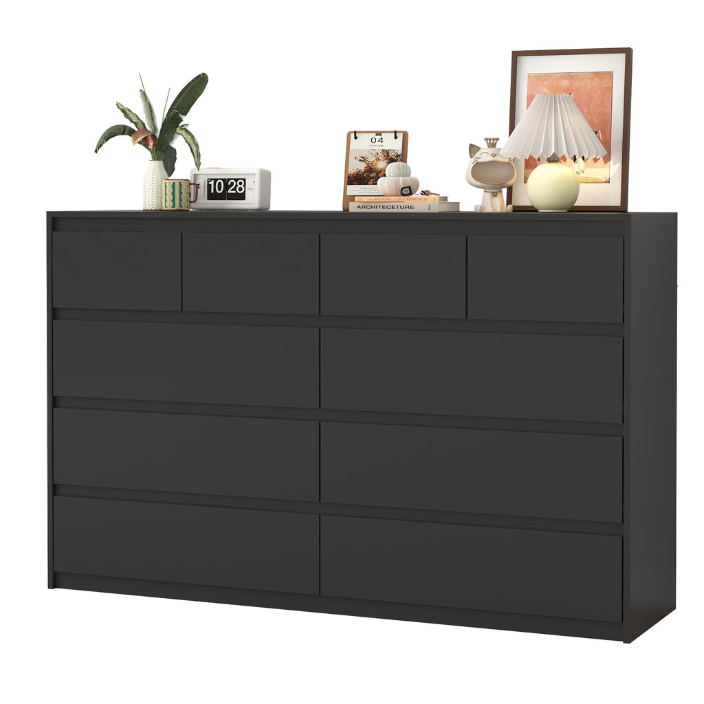 Black 10 Drawer Wood Dresser X841815