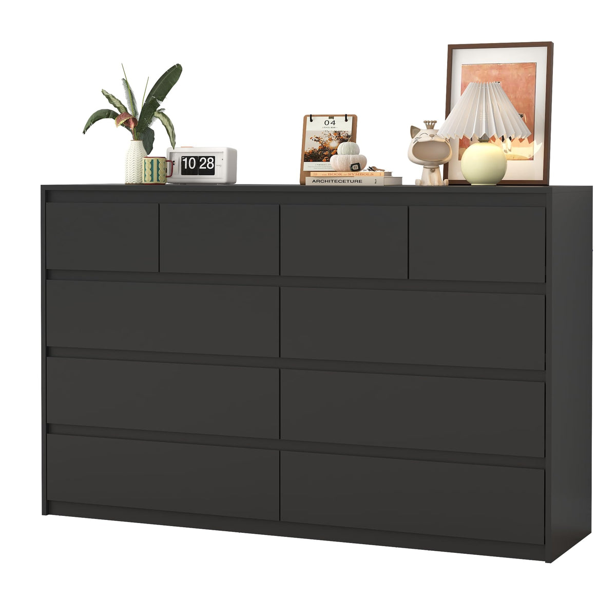 Black 10 Drawer Wood Dresser X841815