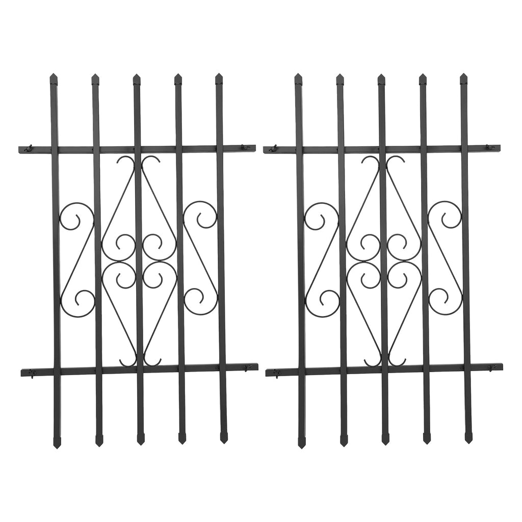 24 x 36 Inch Heavy Duty Iron Window Security Bars, Black 2 Pack W847165