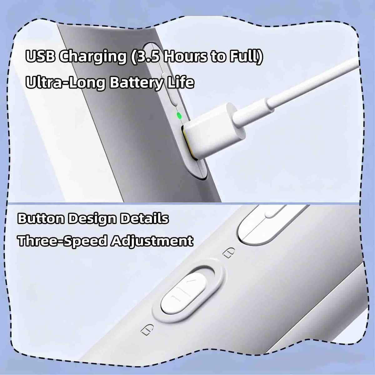 Electric Nail Clipper for Dogs Cats 2-in-1 USB Rechargeable B46491