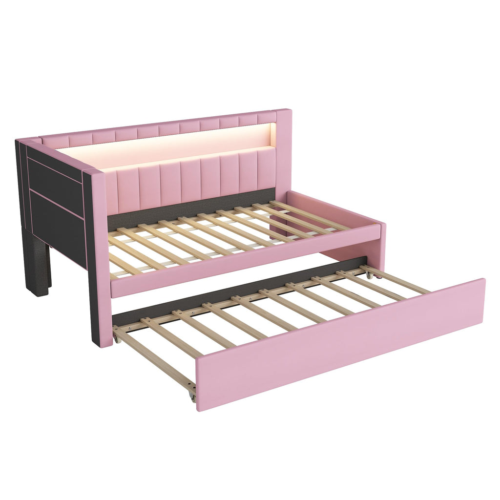 Pink Twin Size Daybed with Trundle H759075