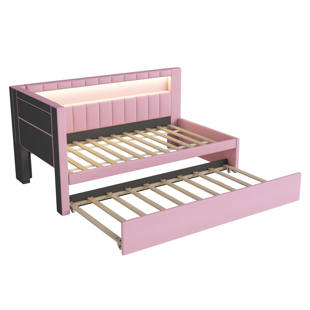 Pink Twin Size Daybed with Trundle H759075