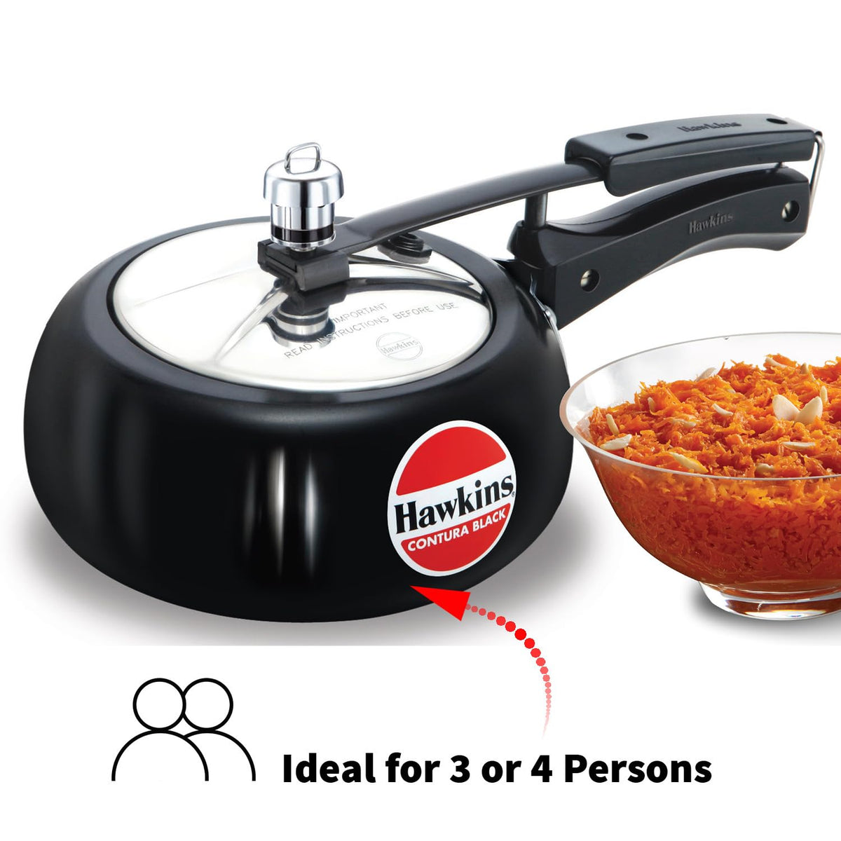Hard Anodised 2-Liter Pressure Cooker Y145