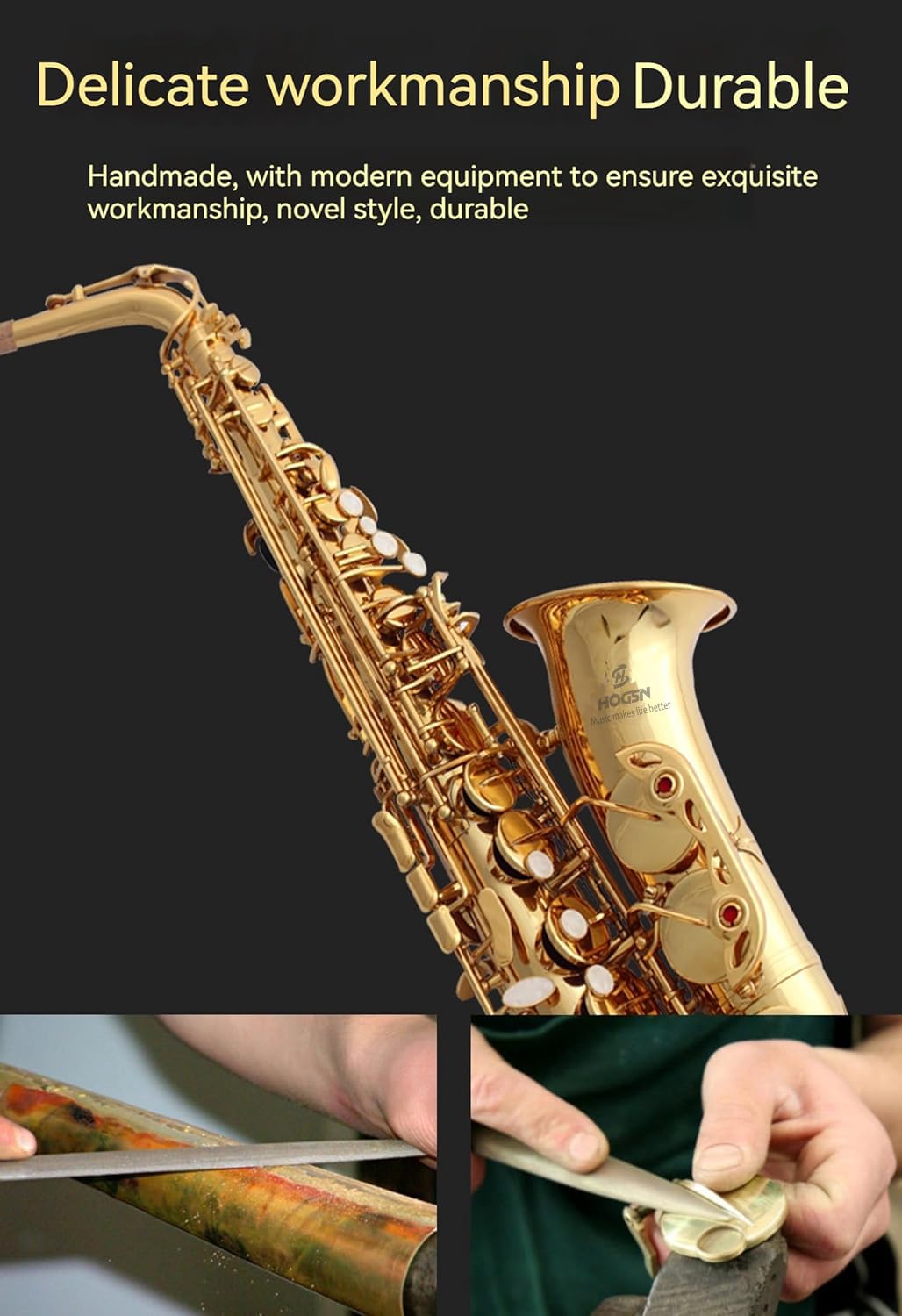 E flat Alto Saxophone with Belt Box, Whistle, Cleaning Suit B490193