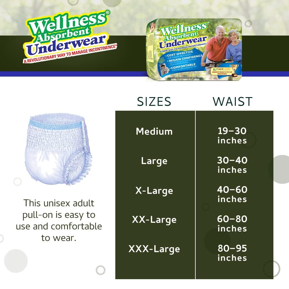 Absorbent Underwear Size X-Large 12 Count V6885