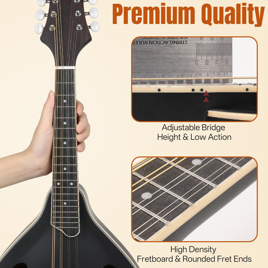 8 String A Style Acoustic Mandolin Kit with Tuner Strap Gig Bag T73124