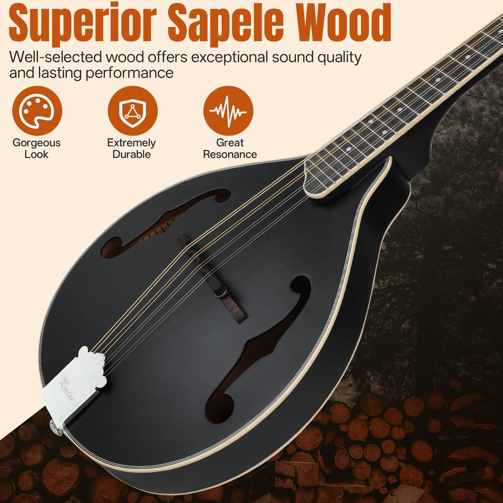 8 String A Style Acoustic Mandolin Kit with Tuner Strap Gig Bag T73124