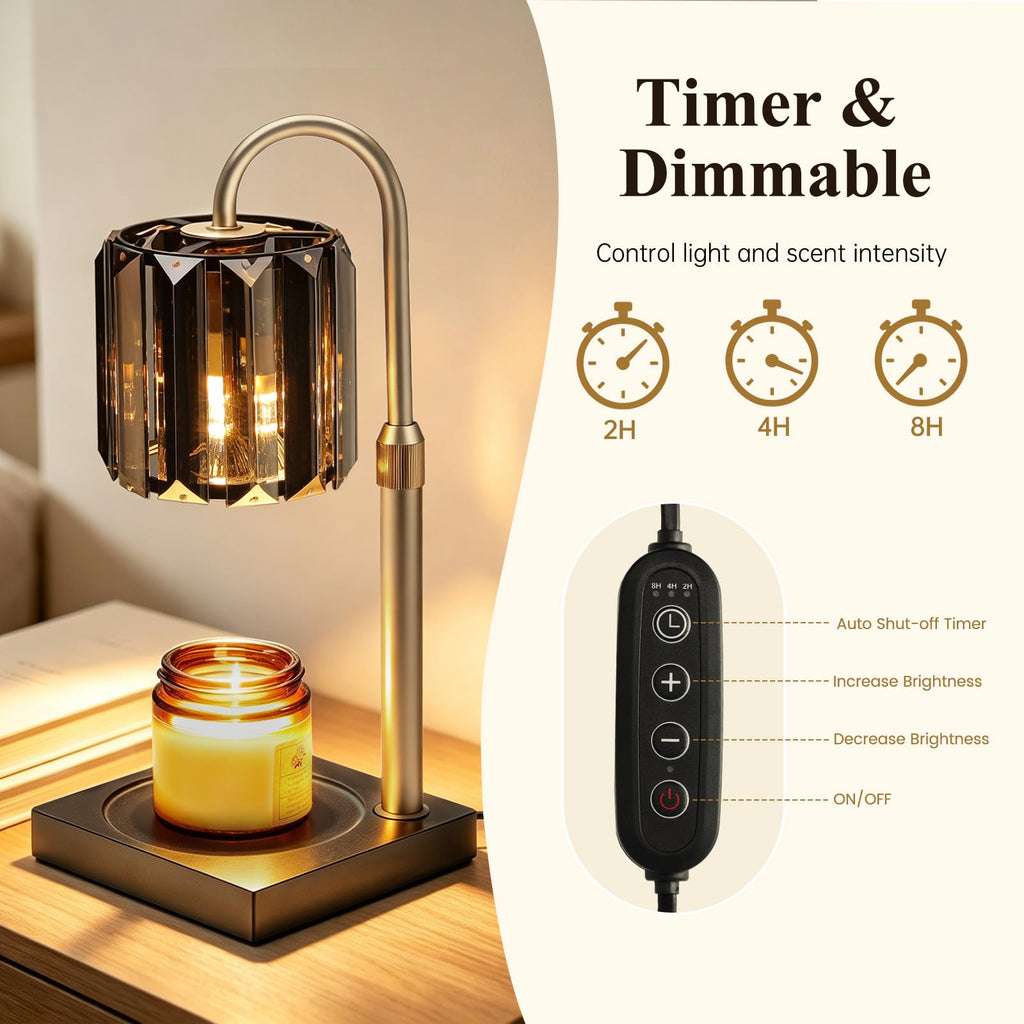 Black Dimmable Candle Warmer Lamp with Timer F398