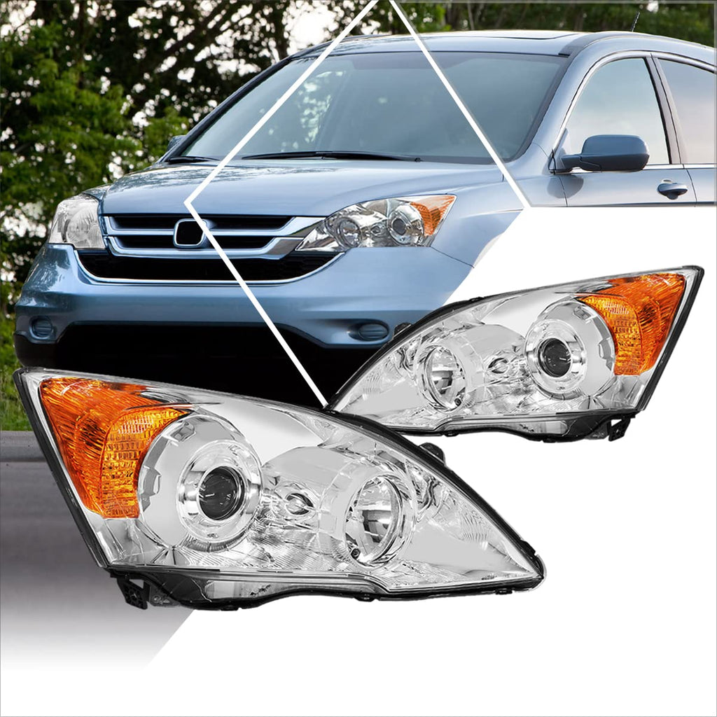Projector Headlights Assembly with Chrome Housing Amber Corner R197969